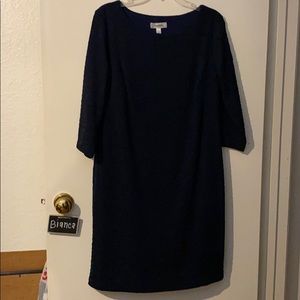 Dressbarn Navy 3/4 Sleeve Midi Dress